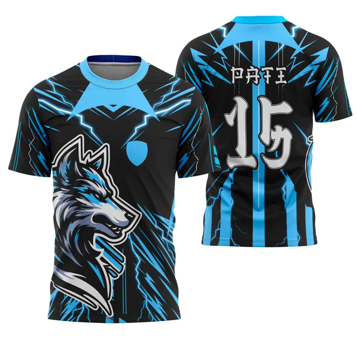 Camiseta Vetorizada – Uniforme Interclasse com Tema Lobo Camiseta Vetorizada – Uniforme Interclasse com Tema Lobo