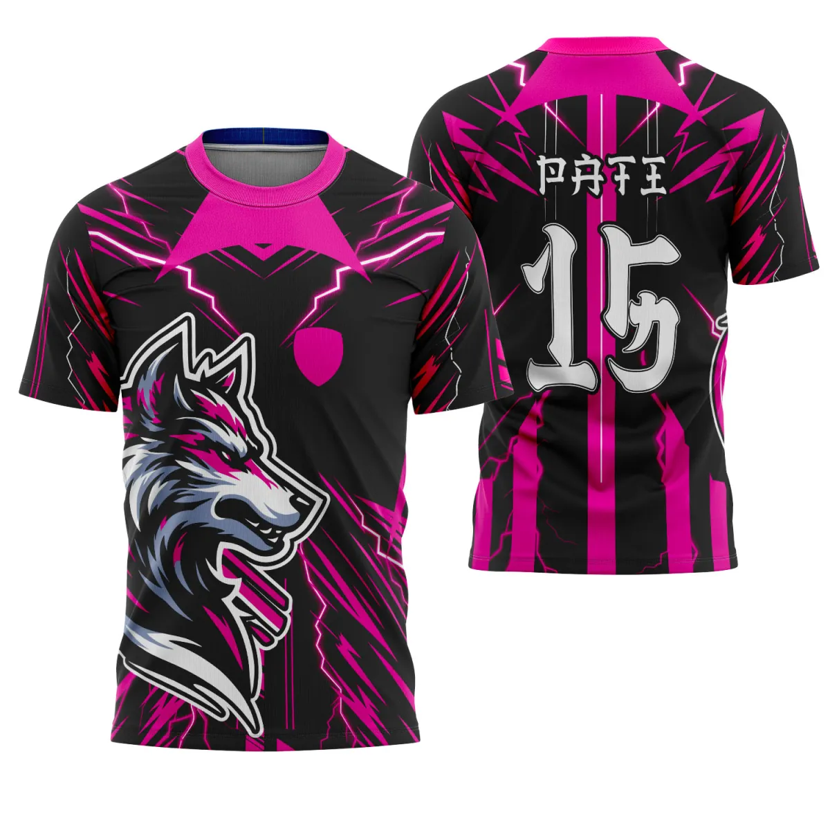 Camiseta Vetorizada – Uniforme Interclasse com Tema Lobo Camiseta Vetorizada – Uniforme Interclasse com Tema Lobo