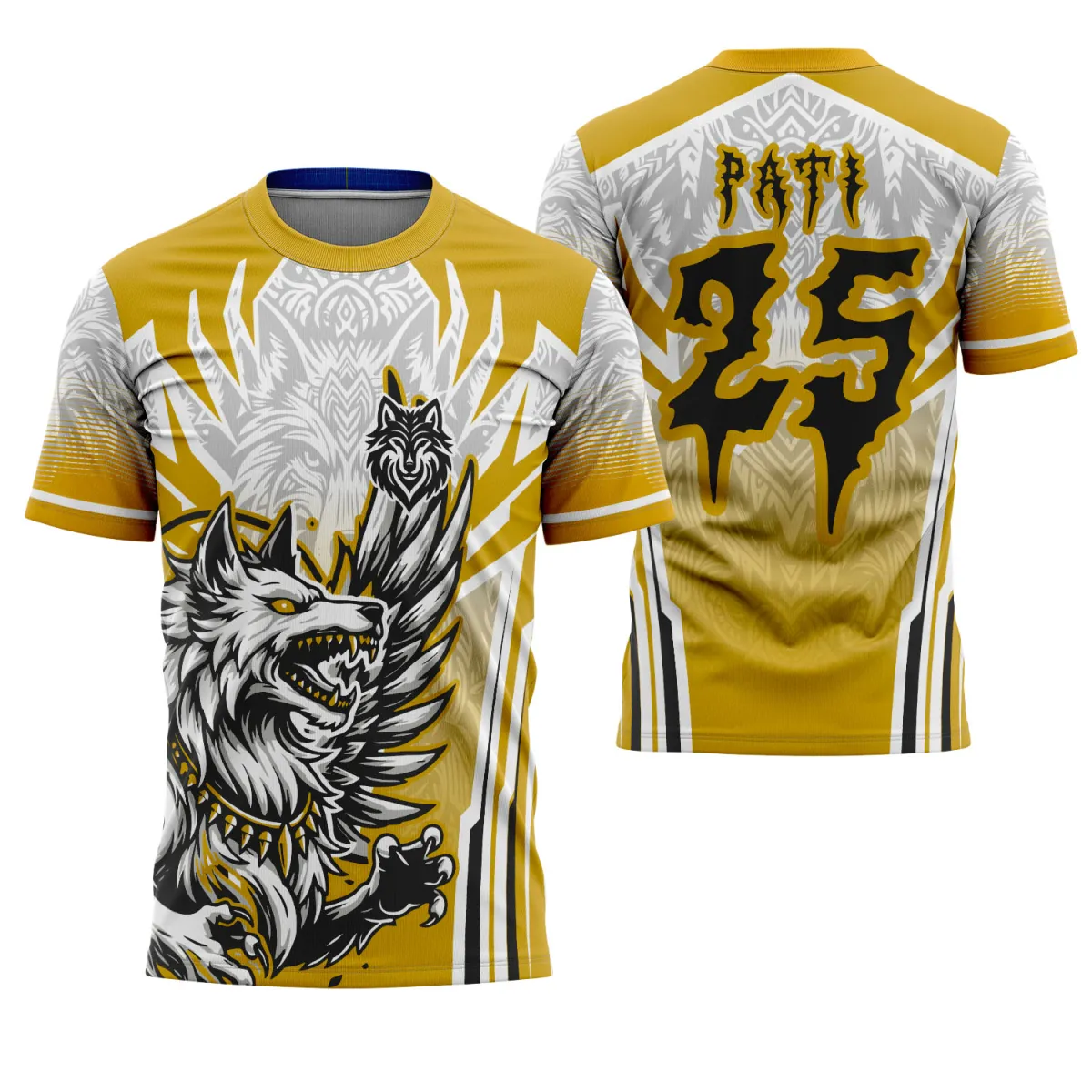 Camiseta Vetorizada – Uniforme Interclasse com Tema Lobo Camiseta Vetorizada – Uniforme Interclasse com Tema Lobo