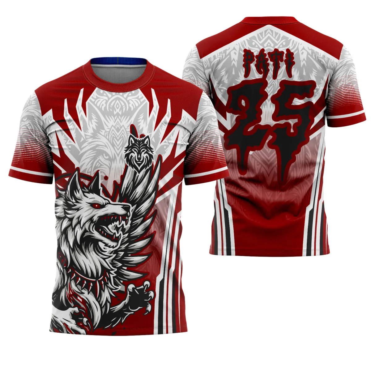 Camiseta Vetorizada – Uniforme Interclasse com Tema Lobo Camiseta Vetorizada – Uniforme Interclasse com Tema Lobo