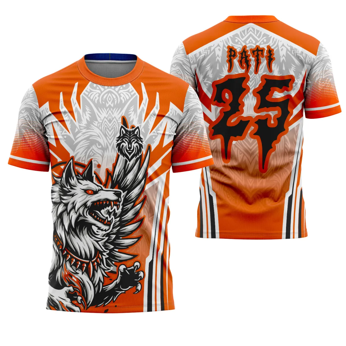 Camiseta Vetorizada – Uniforme Interclasse com Tema Lobo Camiseta Vetorizada – Uniforme Interclasse com Tema Lobo