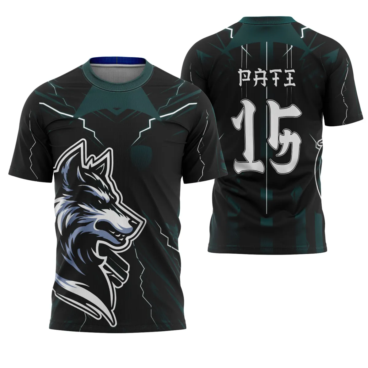 Camiseta Vetorizada – Uniforme Interclasse com Tema Lobo Camiseta Vetorizada – Uniforme Interclasse com Tema Lobo