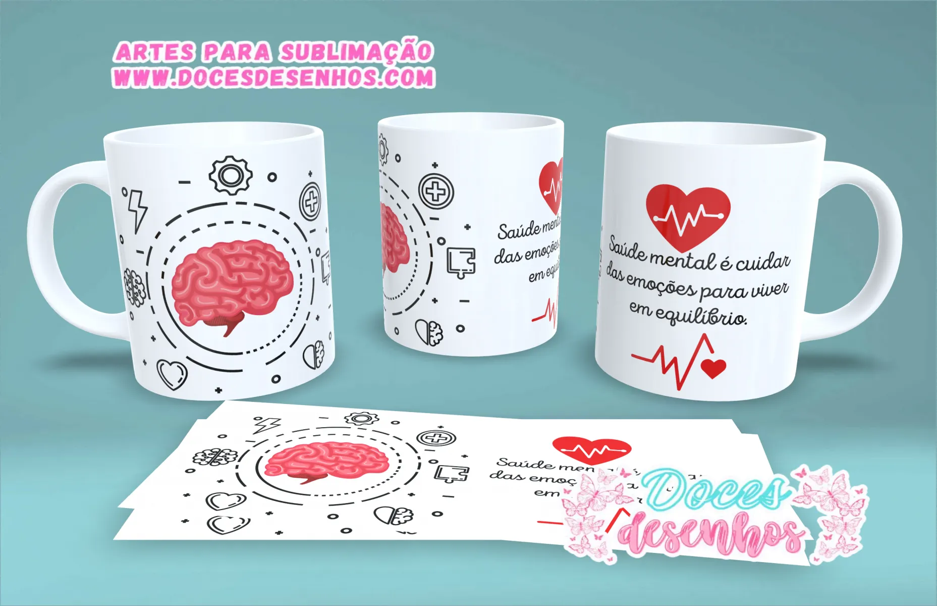 Caneca Saúde Mental: Arte Digital Personalizada Caneca Saúde Mental: Arte Digital Personalizada