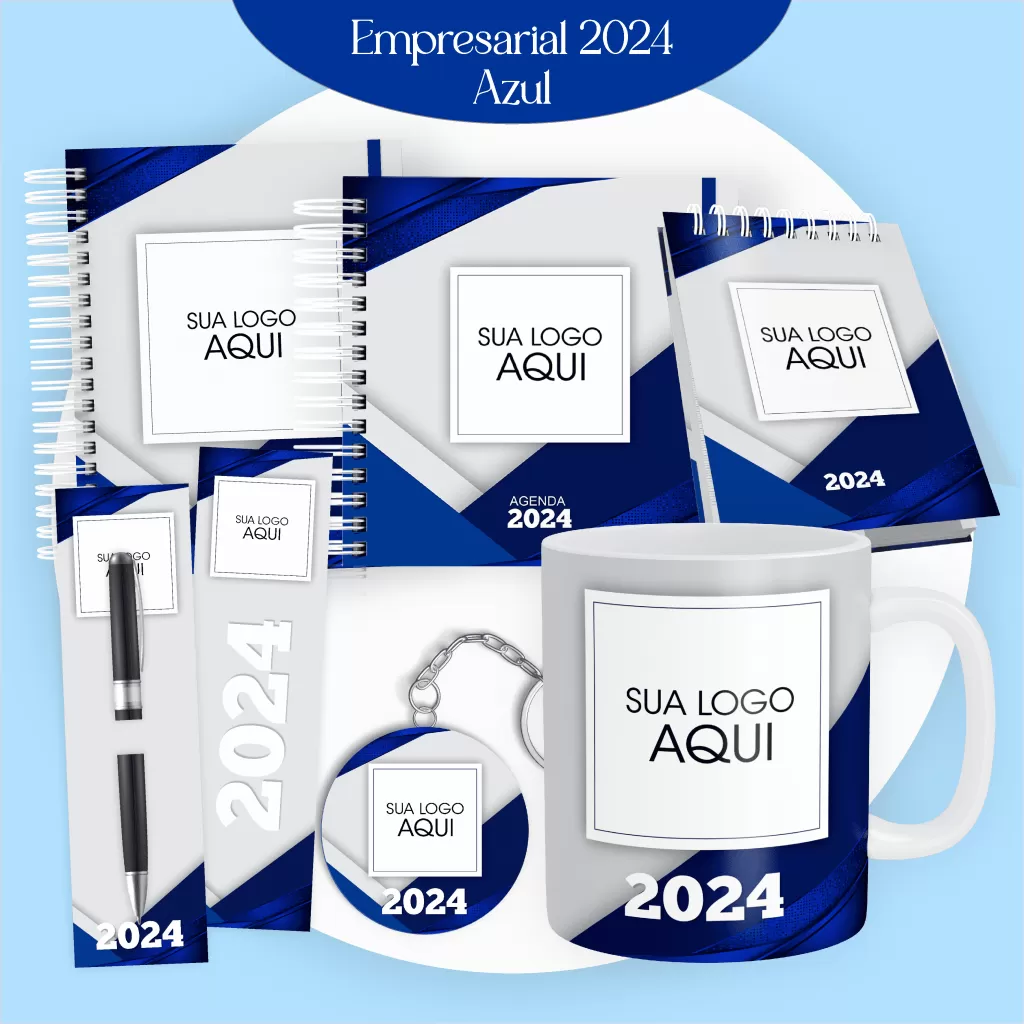 Combo Agendamento Empresarial – Azul 2024 – Pamella Vieira