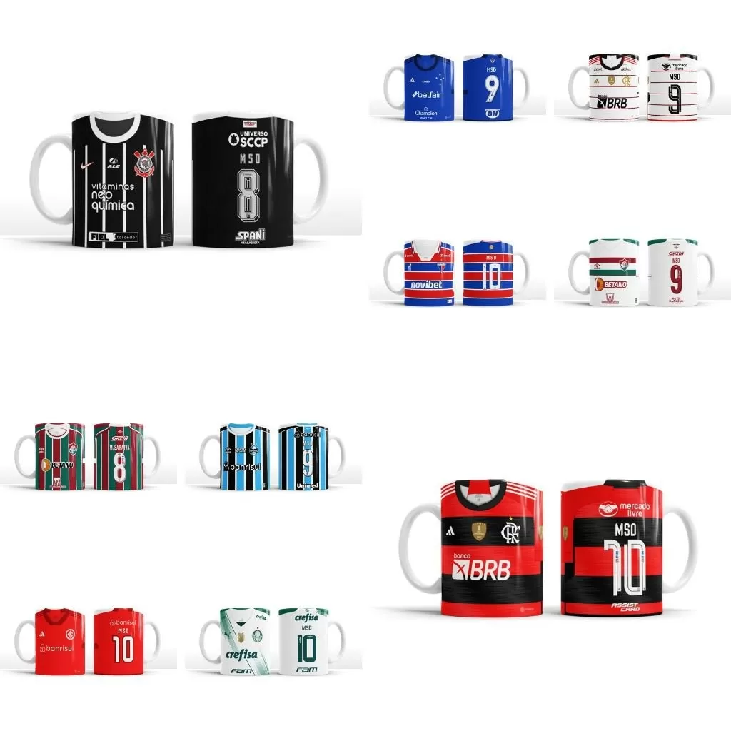 Combo Artes Canecas Clubes Brasileiros 2023