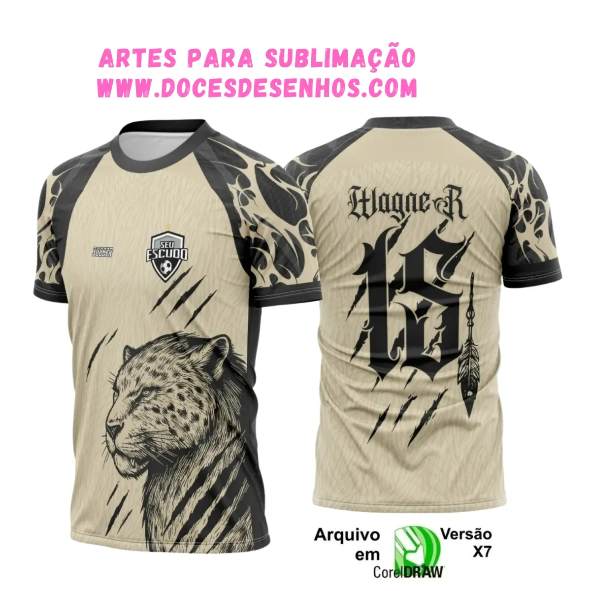 Design Onça para Camiseta Interclasse Design Onça para Camiseta Interclasse