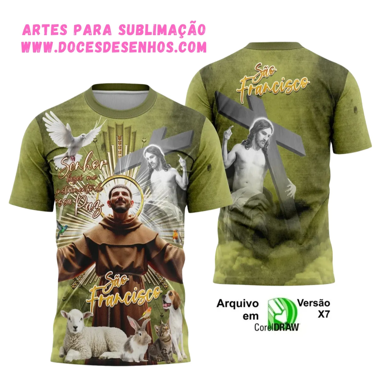 Estampa Camisa Religiosa São Francisco 2025 – Arte Digital