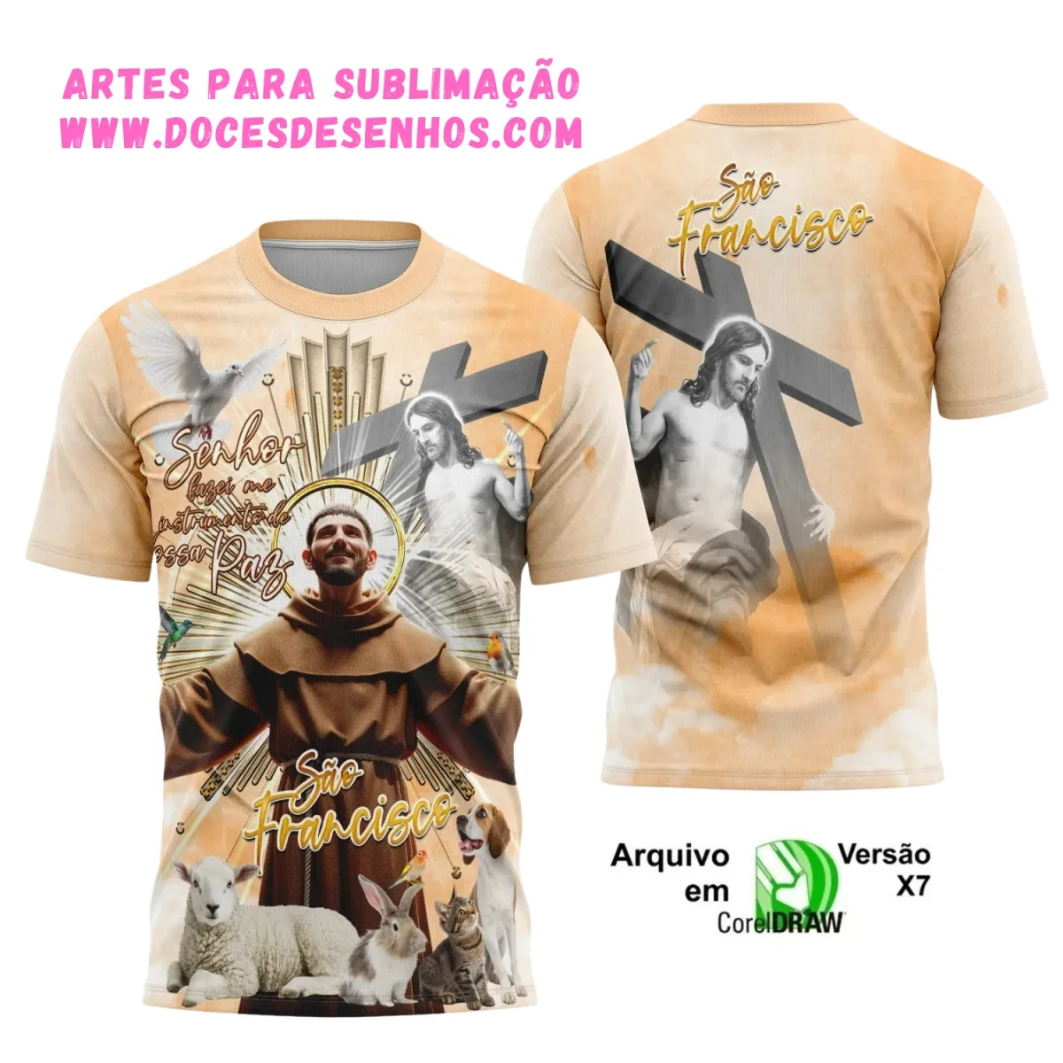 Estampa Camisa Religiosa São Francisco 2025 – Arte Digital