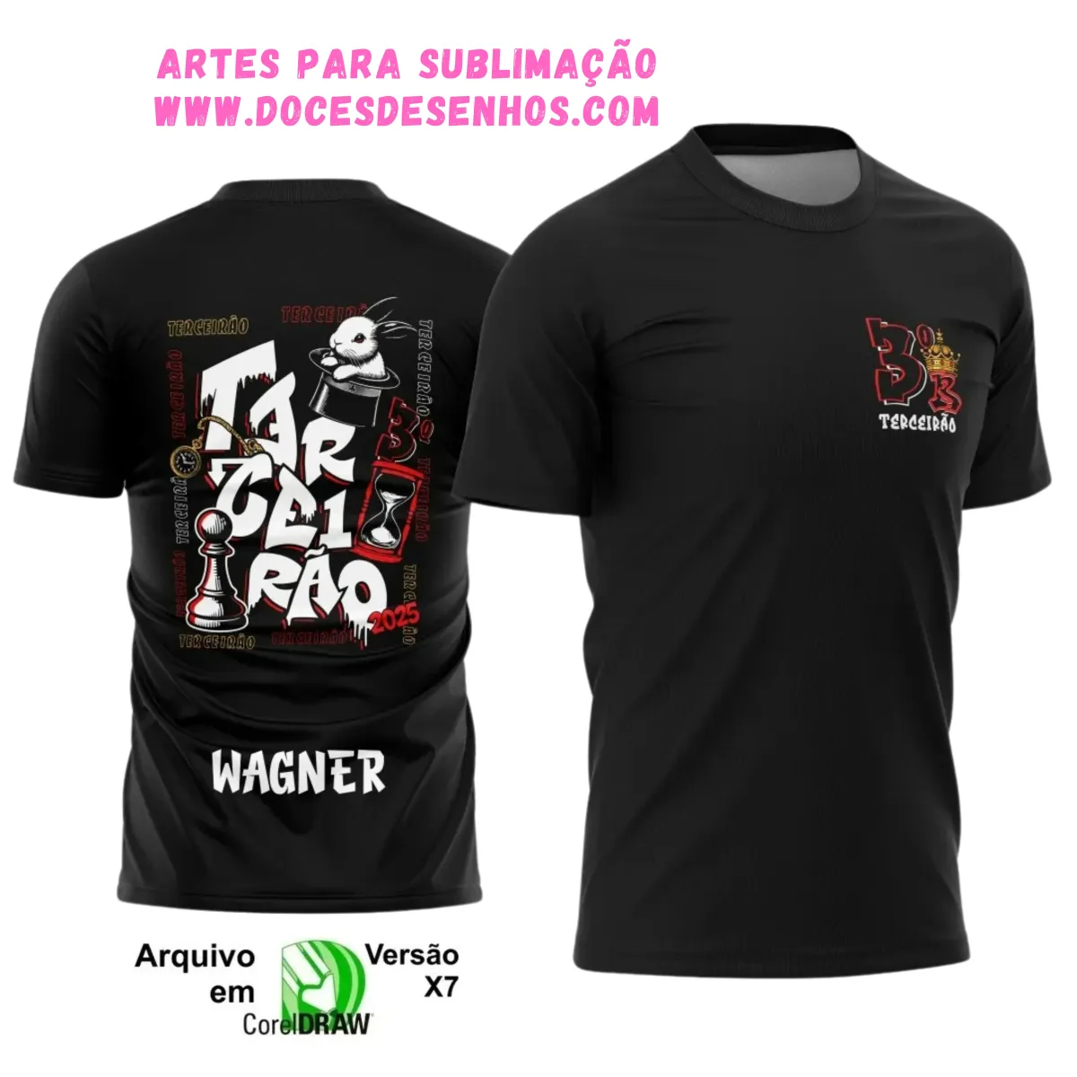 Estampa Terceirão Coelho para Camiseta Escolar 2025 Estampa Terceirão Coelho para Camiseta Escolar 2025
