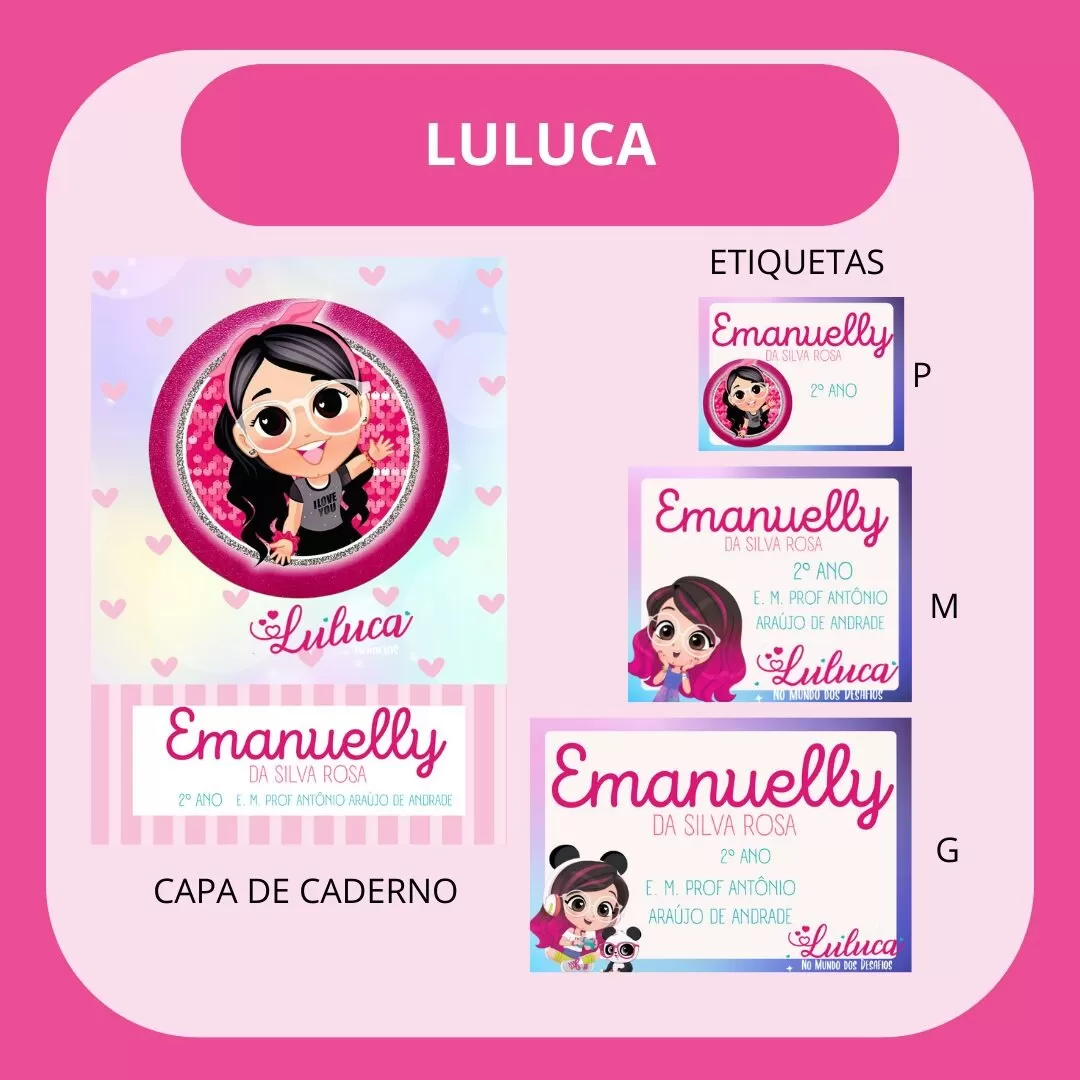 Etiquetas Escolares – Volta Às Aulas 2024 – Luluca – Hully Personalizados Etiquetas Escolares – Volta Às Aulas 2024 – Luluca – Hully Personalizados