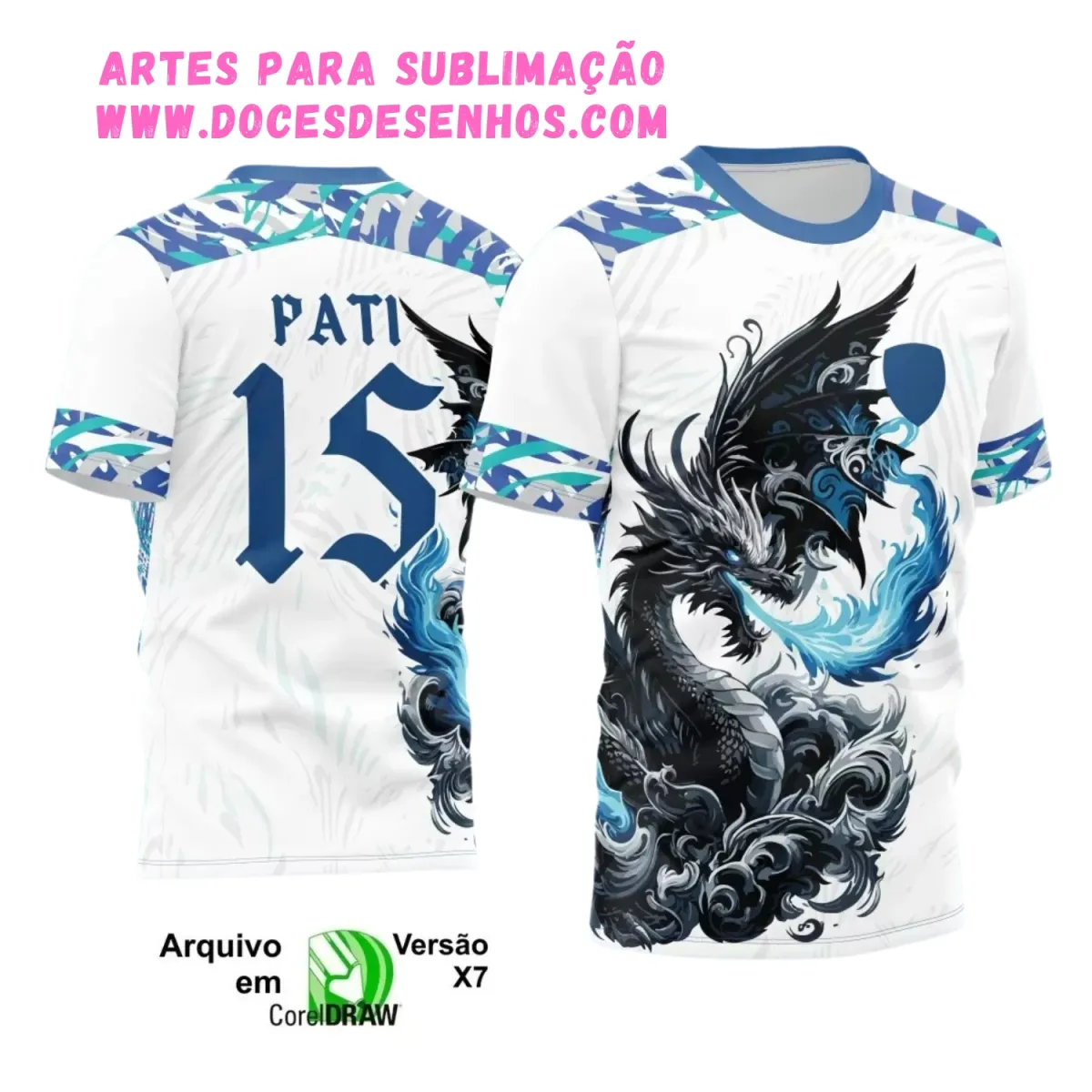 Interclasse Dragão 2025: Arte Vetor em Chamas Azul Interclasse Dragão 2025: Arte Vetor em Chamas Azul