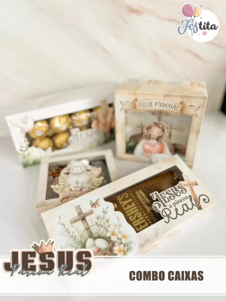 Jesus Páscoa Real – Kit Caixas Chocolates (Tita) Jesus Páscoa Real – Kit Caixas Chocolates (Tita)