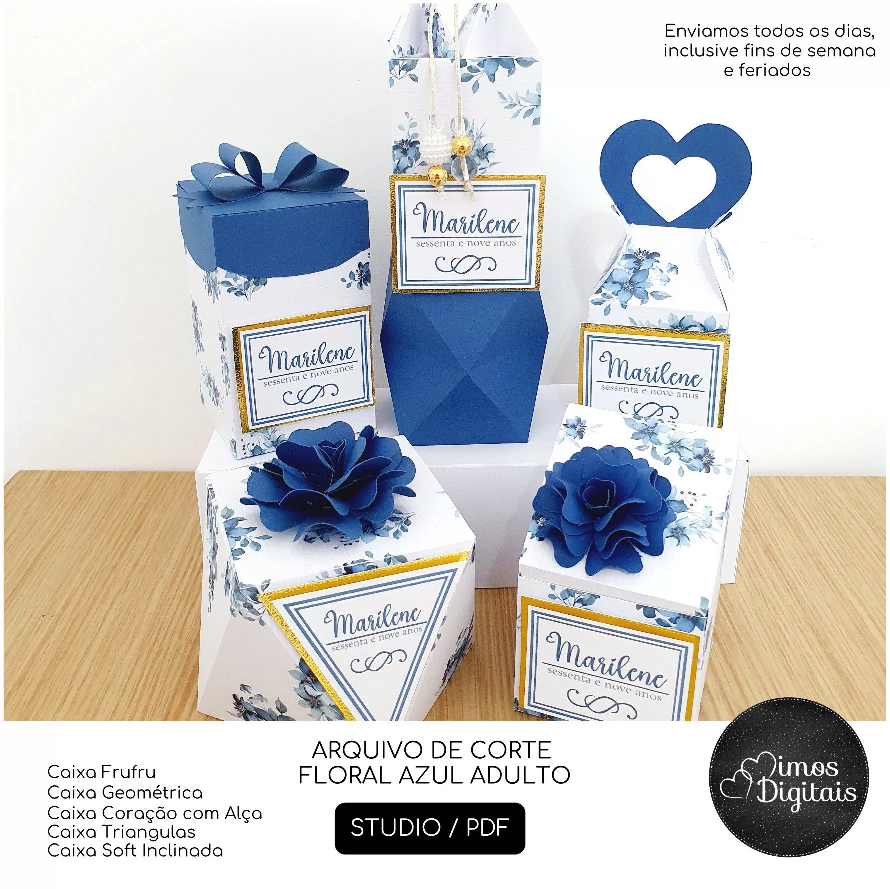 Kit Festa Floral Azul Feminino – Mimos Digitais