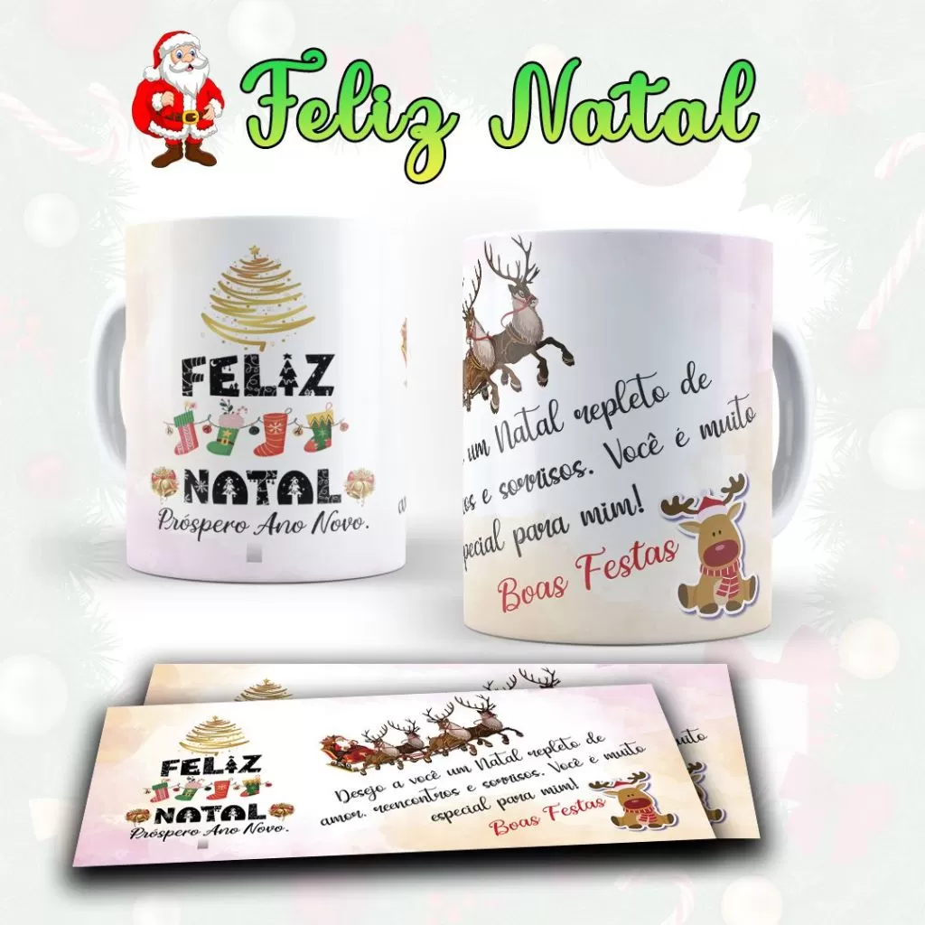 Caneca de Natal com desenhos: um presente criativo