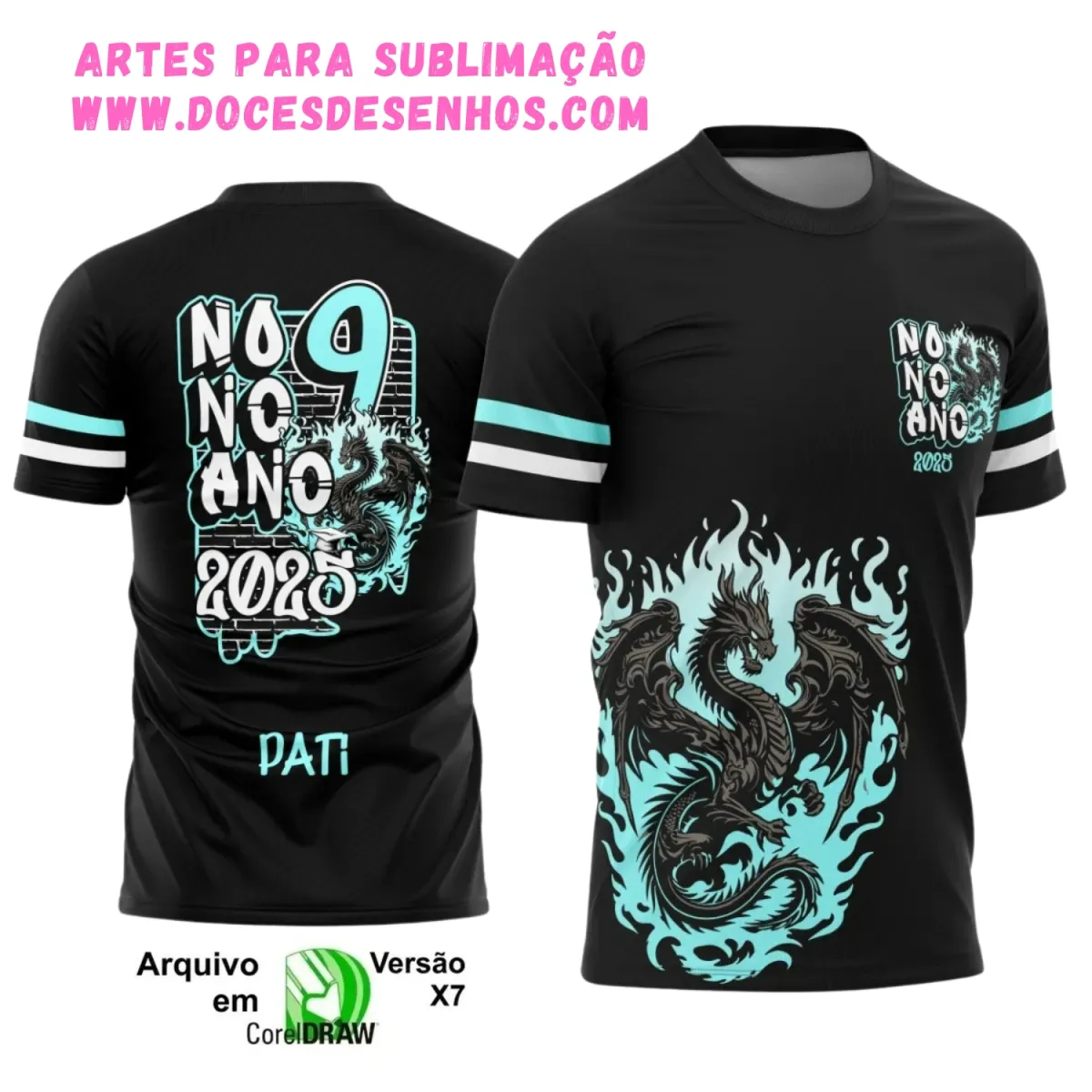 Nono Ano 2025 – Camiseta Escolar com Estilo Dragão Nono Ano 2025 – Camiseta Escolar com Estilo Dragão