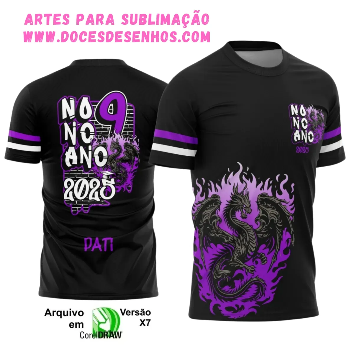 Nono Ano 2025 – Camiseta Escolar com Estilo Dragão Nono Ano 2025 – Camiseta Escolar com Estilo Dragão