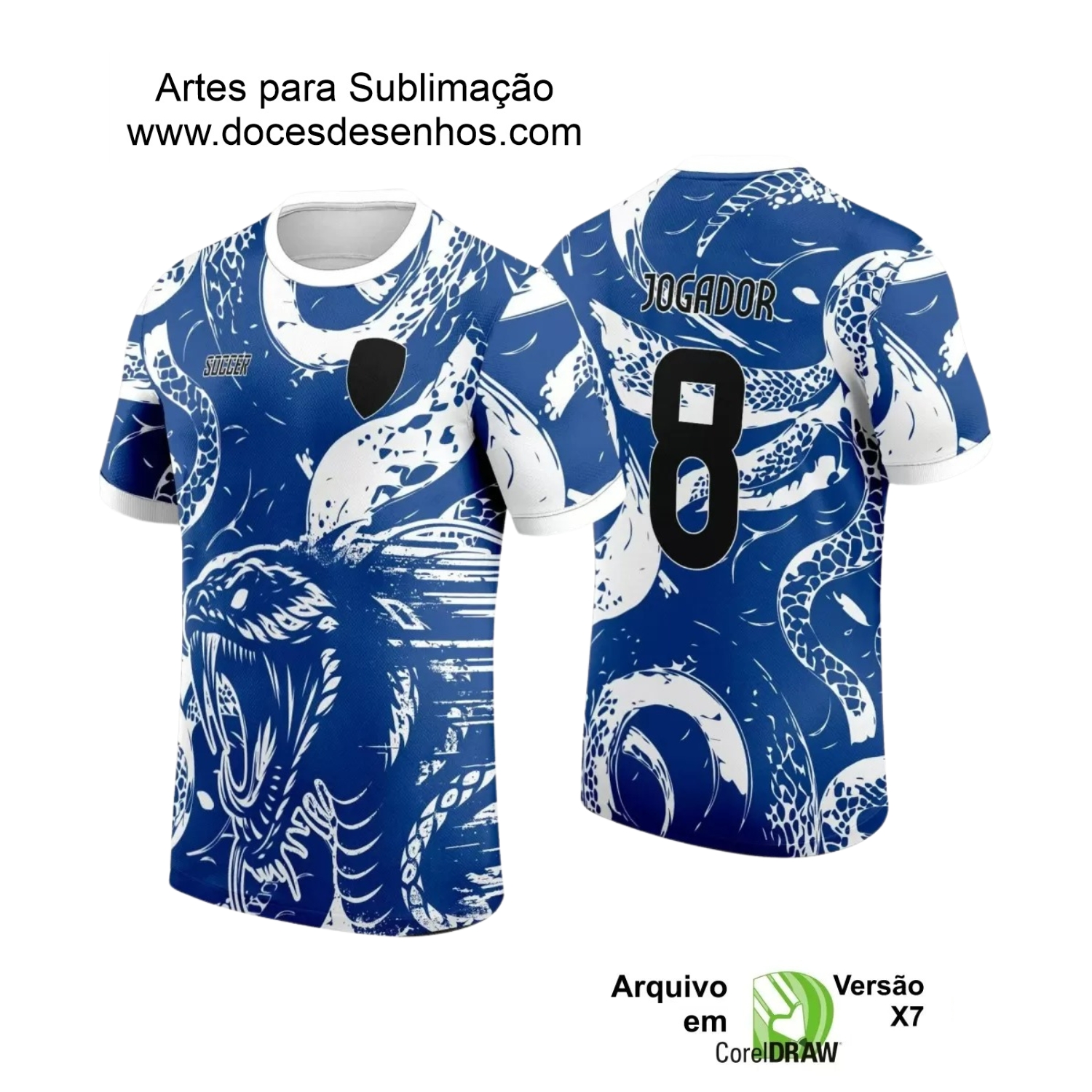 Template Camisa Interclasse 2024 Serpente Azul e Branca Template Camisa Interclasse 2024 Serpente Azul e Branca