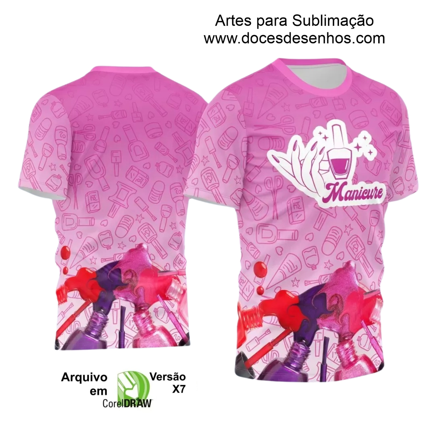 Template Camisa Profissão - Manicure 2024 Template Camisa Profissão - Manicure 2024