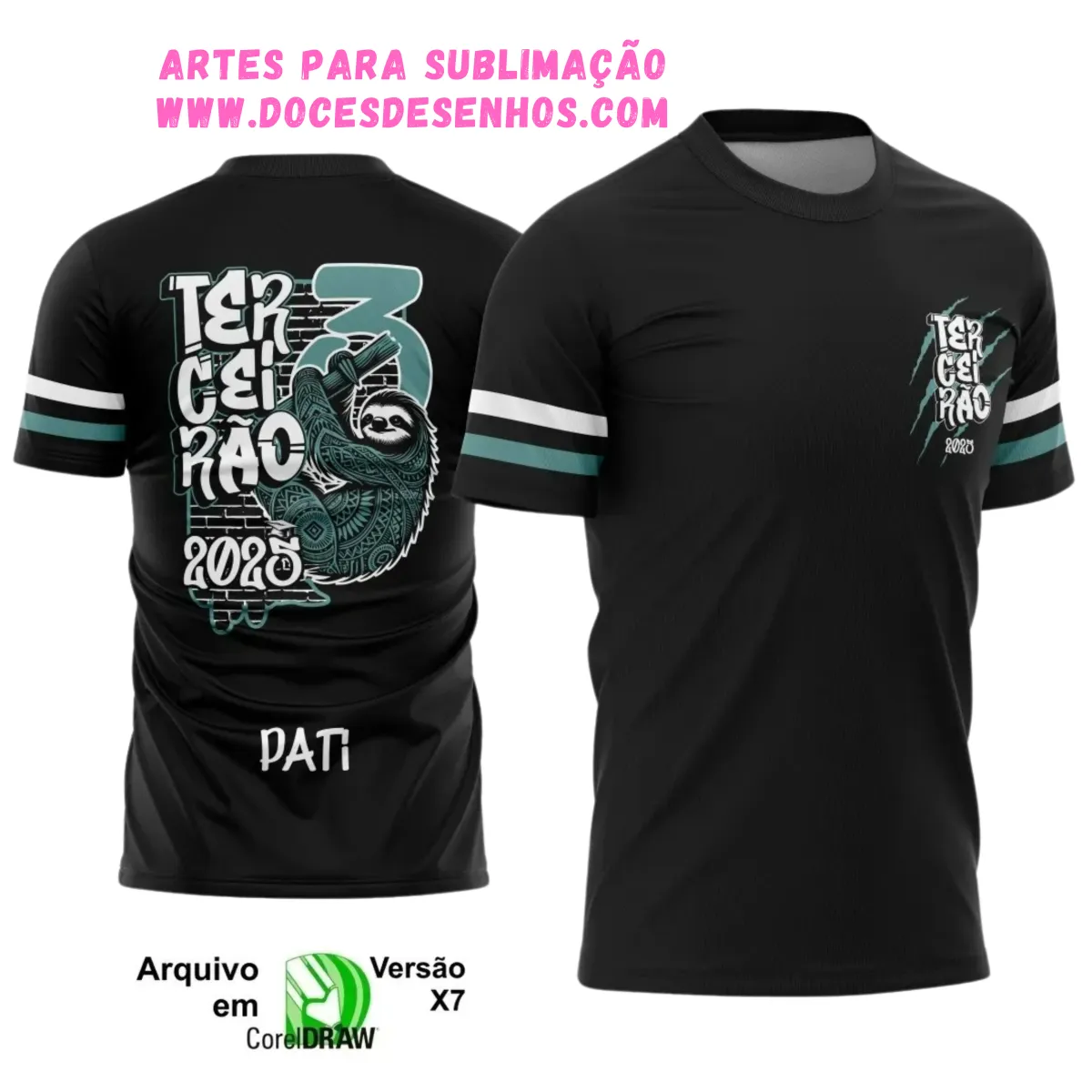 Terceirão Bicho Preguiça: Estampa Camiseta Escolar 2025 Terceirão Bicho Preguiça: Estampa Camiseta Escolar 2025