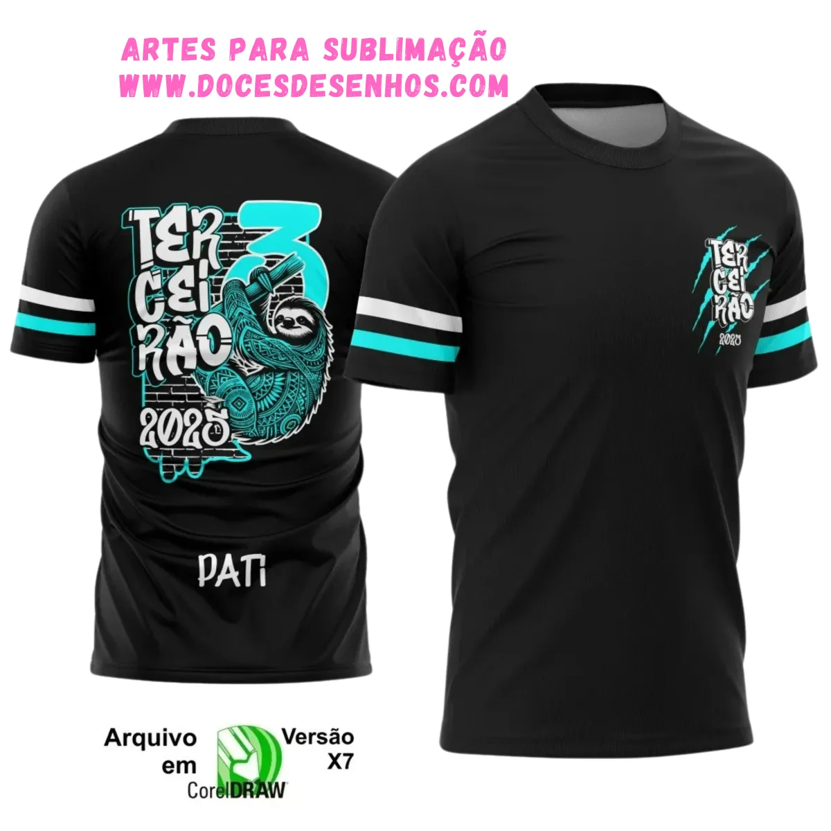 Terceirão Bicho Preguiça: Estampa Camiseta Escolar 2025 Terceirão Bicho Preguiça: Estampa Camiseta Escolar 2025
