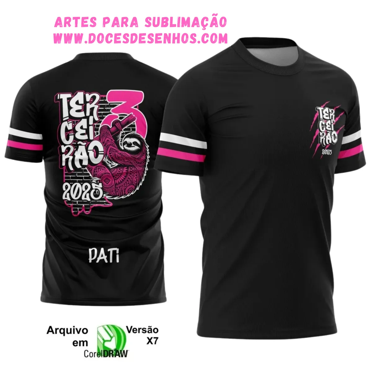 Terceirão Bicho Preguiça: Estampa Camiseta Escolar 2025
