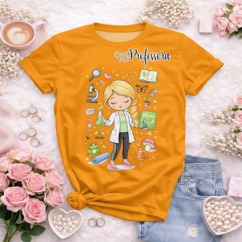Arte pronta para camisa de professora de biologia estampa fofa formato CDR CorelDraw