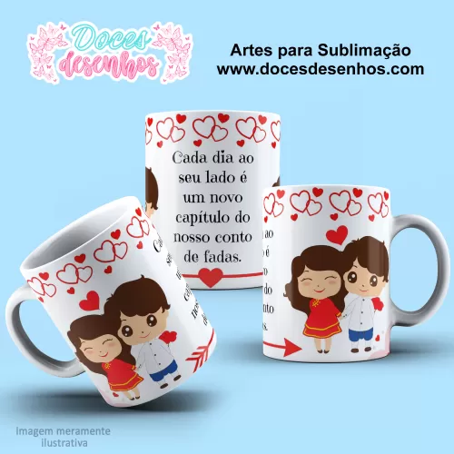  Arte Estampa Caneca Sublimação Namorados Casal  -  Dia dos Namorados 2024