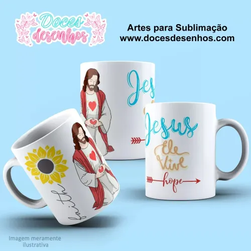 Caneca Jesus Sublimação – Estampa Religiosa Exclusiva Caneca Jesus Sublimação – Estampa Religiosa Exclusiva