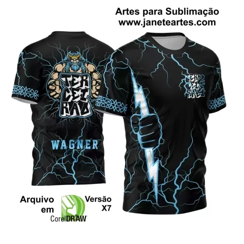 Template Camisa Preta Terceirão 2024 Zeus Raios Azuis