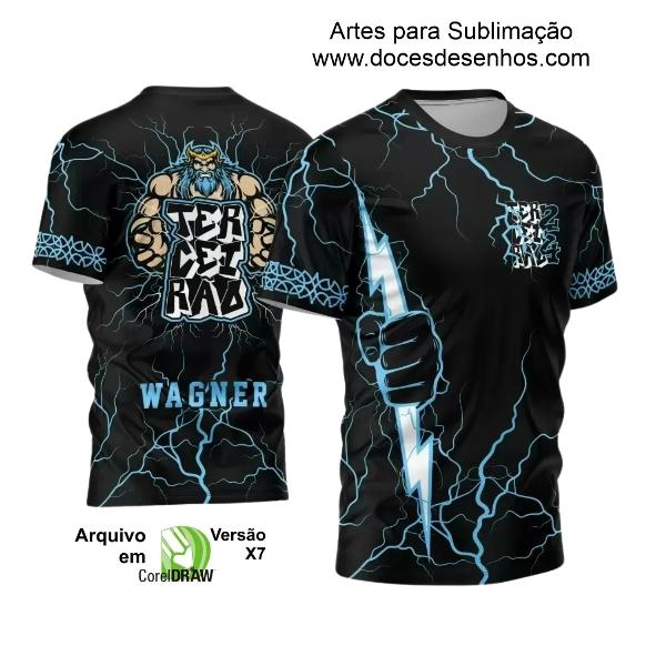 Template Camisa Preta Terceirão 2024 Zeus Raios Azuis