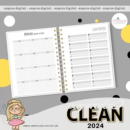 Agenda Clean A5 – 2024 – Mimos Personalizados