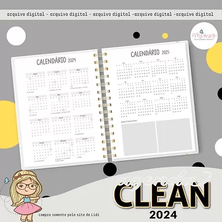 Agenda Clean A5 – 2024 – Mimos Personalizados