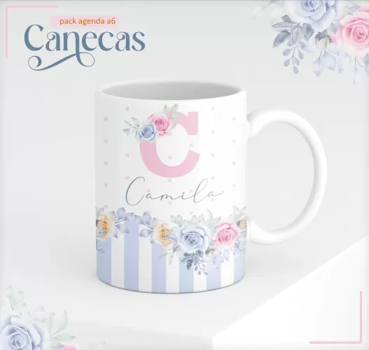 Agenda Permanente – A6 Floral Azul (Lina)