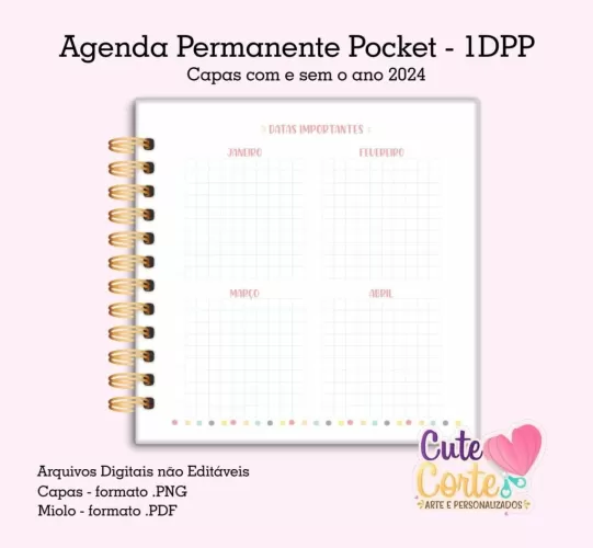 Agenda Pocket Escolar 1DPP/2024 + Permanente