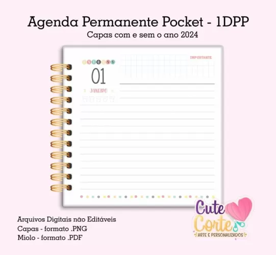 Agenda Pocket Escolar 1DPP/2024 + Permanente