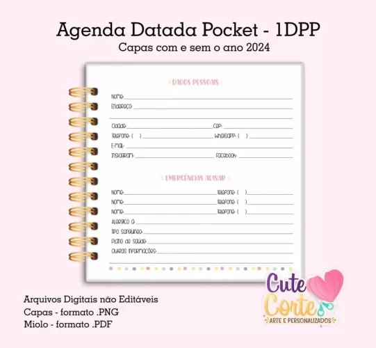 Agenda Pocket Escolar 1DPP/2024 + Permanente