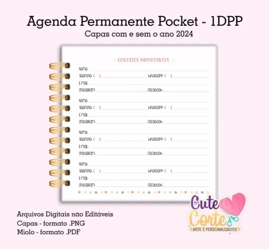 Agenda Pocket Escolar 1DPP/2024 + Permanente