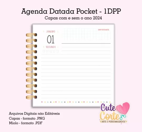 Agenda Pocket Escolar 1DPP/2024 + Permanente