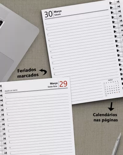 Arquivo Agenda Executiva 2024 tamanho 20 x 27,5 cm (A4) 1 dia por página