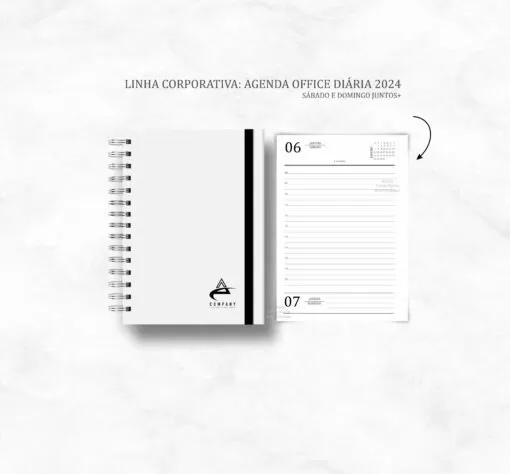 Arquivo Digital Agenda Corporativa Office Diária datada 2024 +9 capas – Carinas Paper