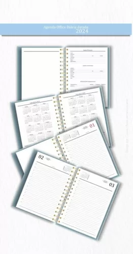 Arquivo Digital Agenda Corporativa Office Diária datada 2024 +9 capas – Carinas Paper