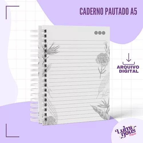 Arquivo Digital – Caderno Pautado A5 – Não Me Guio – Luminous Paper