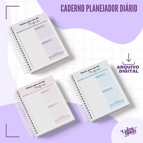 Arquivo Digital – Caderno Planejador Diário A5 – Luminous Paper (Arquivo Digital)