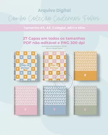 Arquivo Digital – Combo Coleção Cadernos Fofos – Branco De Papel