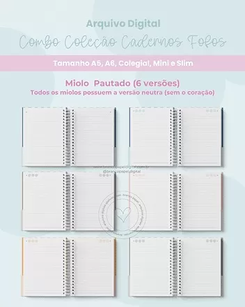 Arquivo Digital – Combo Coleção Cadernos Fofos – Branco De Papel