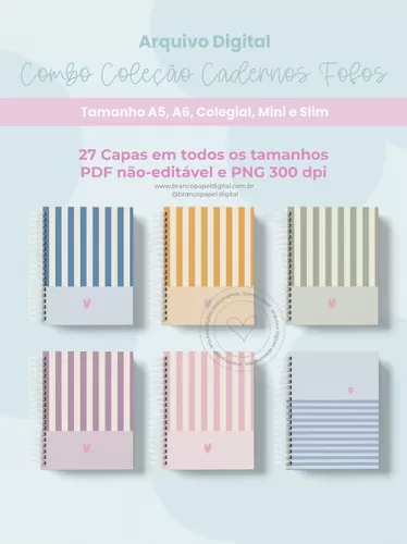 Arquivo Digital – Combo Coleção Cadernos Fofos – Branco De Papel