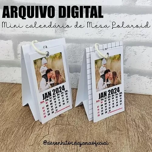 Arquivo Digital – MINI CALENDÁRIO POLAROID 2024 – Desenhitos da Jana