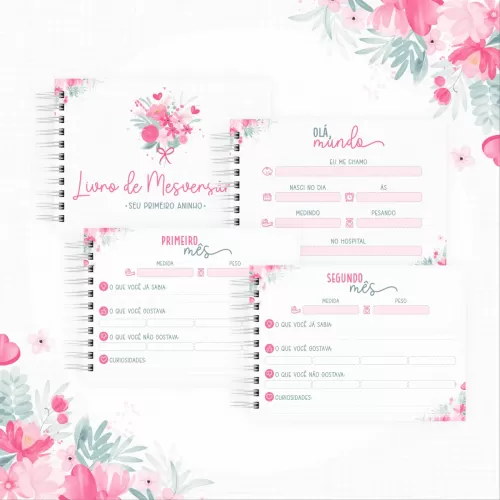 Arquivo Digital – Maternidade | Floral – Encadernação – Letterinhas