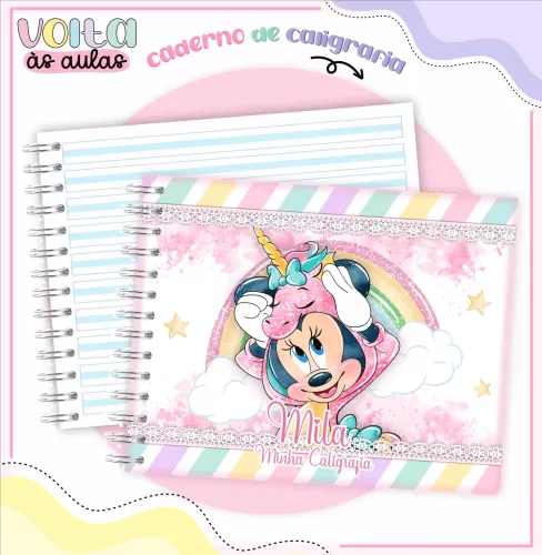 Arquivo Digital – Meninas | Minnie Unicórnio – Volta às Aulas 2024 – Lina Criativa