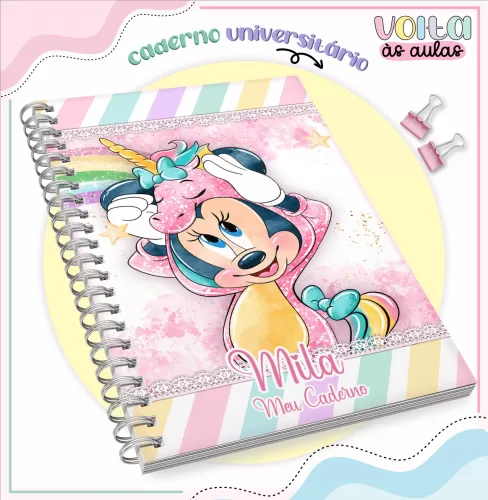 Arquivo Digital – Meninas | Minnie Unicórnio – Volta às Aulas 2024 – Lina Criativa